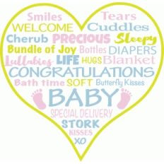 new baby heart wall art