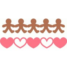 gingerbread man heart borders