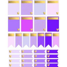 pretty purple and gold planner stickers