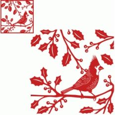 cardinal and holly scene