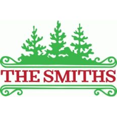 split pine trees monogram