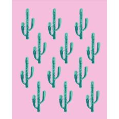 abstract cactus print and frame