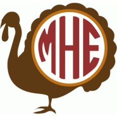 turkey monogram frame