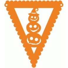halloween jack-o-lantern pennant