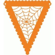 halloween spider web pennant