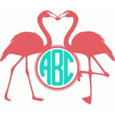 kissing flamingo monogram