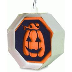 hexagon halloween ornament—pumpkin