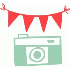 hand drawn camera and bunting