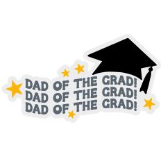 Dad of the Grad Retro Wavy Layered Quote