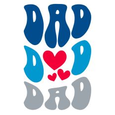 Retro Dad Hearts Word