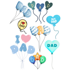 Dad Balloon Planner Stickers – Father’s Day
