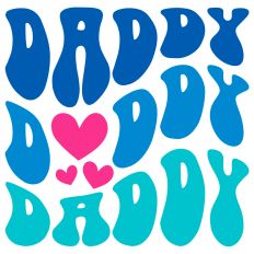 Retro Daddy Hearts Word