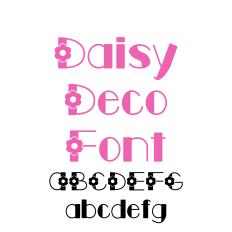 Daisy Deco Font, Floral Decorative Font