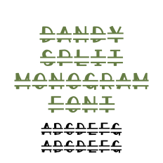 Dandy Split Monogram Font, Sans Serif Monogram Font, Custom Name Font