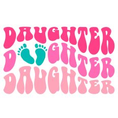 Retro Daughter Footprints Word