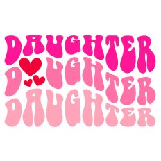 Retro Daughter Hearts Word
