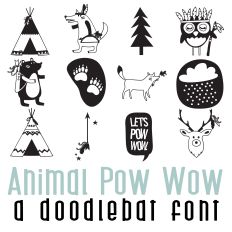 Animal Pow Wow Doodlebat Font