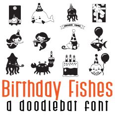 Birthday Fishes Doodlebat Font