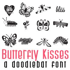 Butterfly Kisses Doodlebat Font