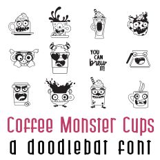 Coffee Monsters Cups Doodlebat Font