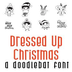 Dressed Up Christmas Doodlebat Font