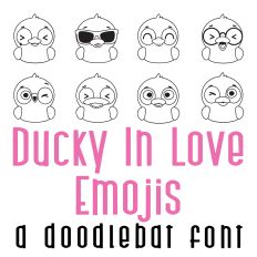 Ducky In Love Emojis Doodlebat Font