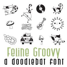 Feline Groovy Doodlebat Font