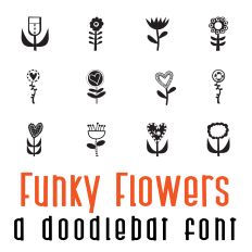 Funky Flowers Doodlebat Font