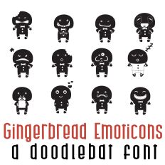 Gingerbread Emoticons Doodlebat Font