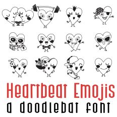 Heartbeat Emojis Doodlebat Font