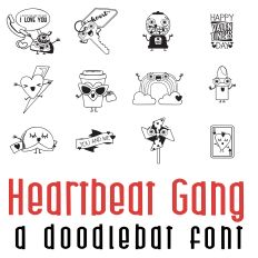 Heartbeat Gang Doodlebat Font