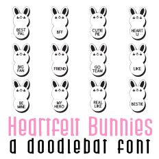 Heartfelt Bunnies Doodlebat Font