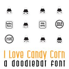 I Love Candy Corn Doodlebat Font