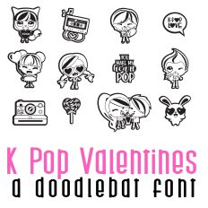 K Pop Valentines Doodlebat Font