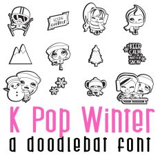 K Pop Winter Doodlebat Font