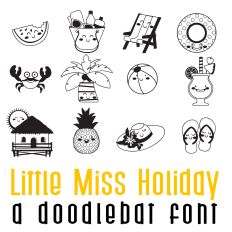 Little Miss Sunshine Holiday Doodlebat Font