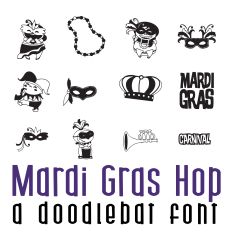 Mardi Gras Hop Doodlebat Font