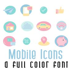  Mobile Icons Full Color Font