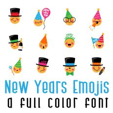 New Years Emojis Full Color Font