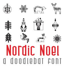 Nordic Noel Doodlebat Font