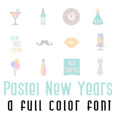 Pastel New Years Full Color Font