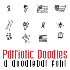 Patriotic Doodles Doodlebat Font