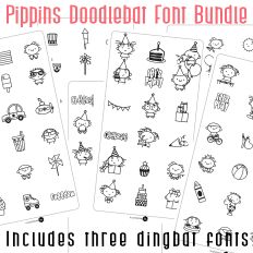 Pippins Doodlebat Font Bundle