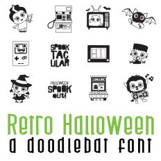 Retro Halloween Doodlebat Font