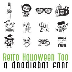 Retro Halloween Too Doodlebat Font