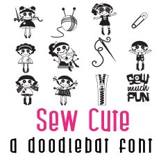 Sew Cute Doodlebat Font
