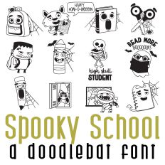 Spooky School Doodlebat Font
