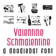 Valentine Schmalentine Doodlebat Font