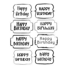 Doodled Bracketed Printable Happy Birthday Sentiment