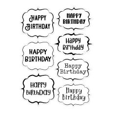 Doodled Bracketed Printable Happy Birthday Sentiment